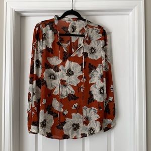 Orange floral tunic- Size L